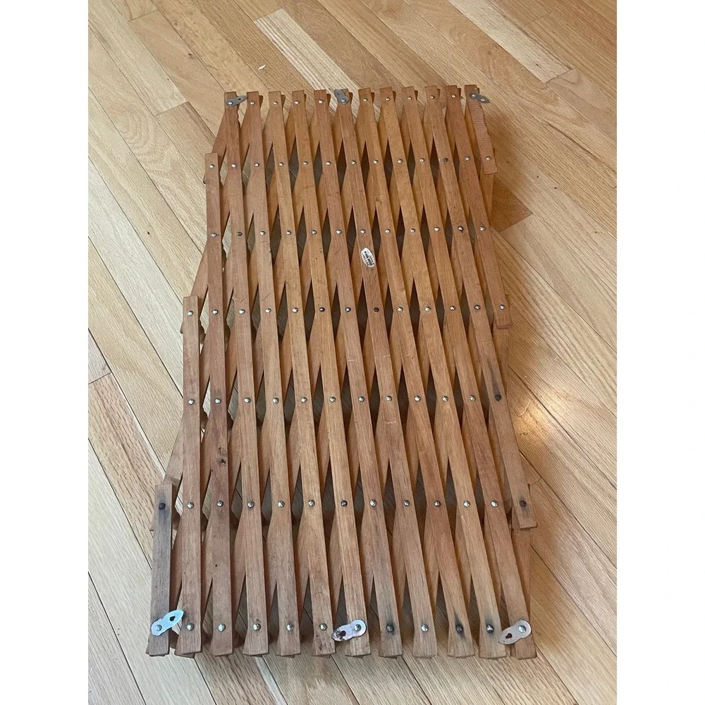 Lillian Vernon Vintage Wood Accordion Wall Rack Expandable Peg Organizer Large